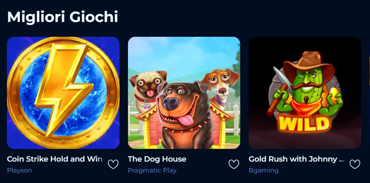 Catalogo giochi Billionaire Spin